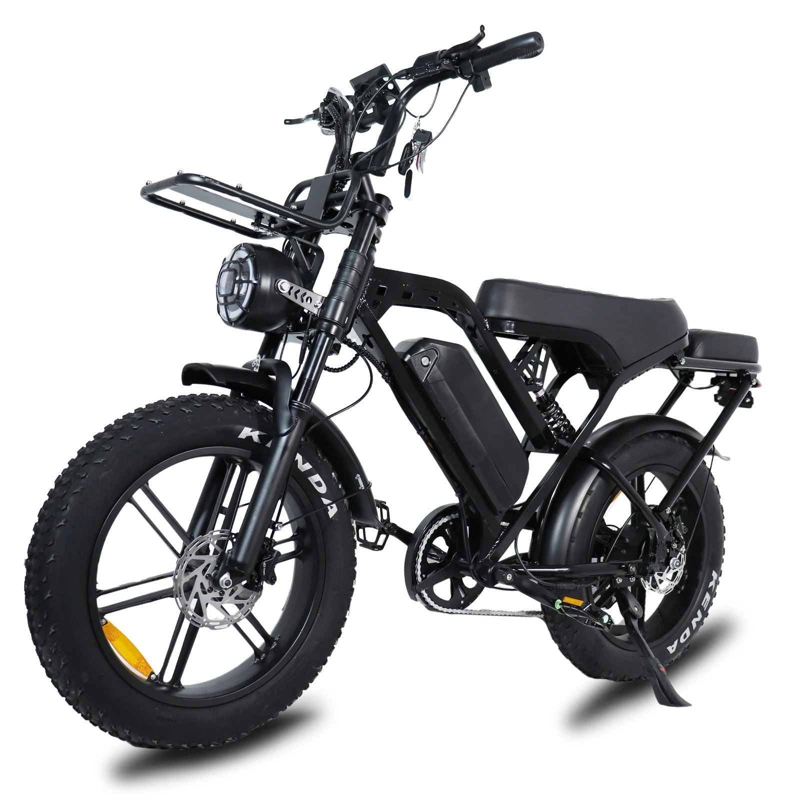 X80 Pro Adult Ebike, 1000W Motor, 20-inch Fat Tire Electric Bicycle, Hydraulic Brakes, 7-Speed ​​Transmission, 48V 15Ah Long Range, All-Terrain Off-Road Electric Bicycle, Front and Rear Suspension, Anti-Theft Alarm