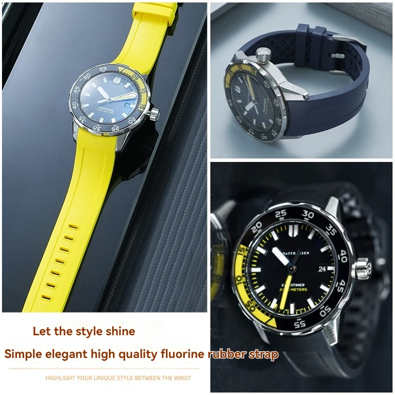 

Быстросъемный ремешок для часов IWC AQUATIMER IW356802 376705 376711 Ocean Timepiece, изогнутый фторкаучуковый ремешок для часов, мужской, 22 мм