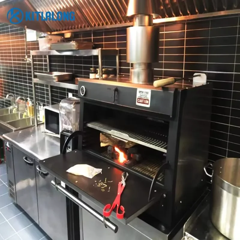 for Kittralon Commercial Charcoal Grill Oven Beef Steak BBQ Machine Restaurant Kitchen Equipment Heavy Duty Barbecue Roaster
