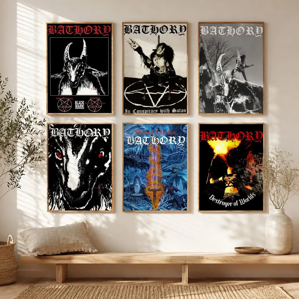 Metal Character B-Bathory Quorthon Poster All-match HD Waterproof Self-Adhesive Wall Art Sticker For Home Bedroom