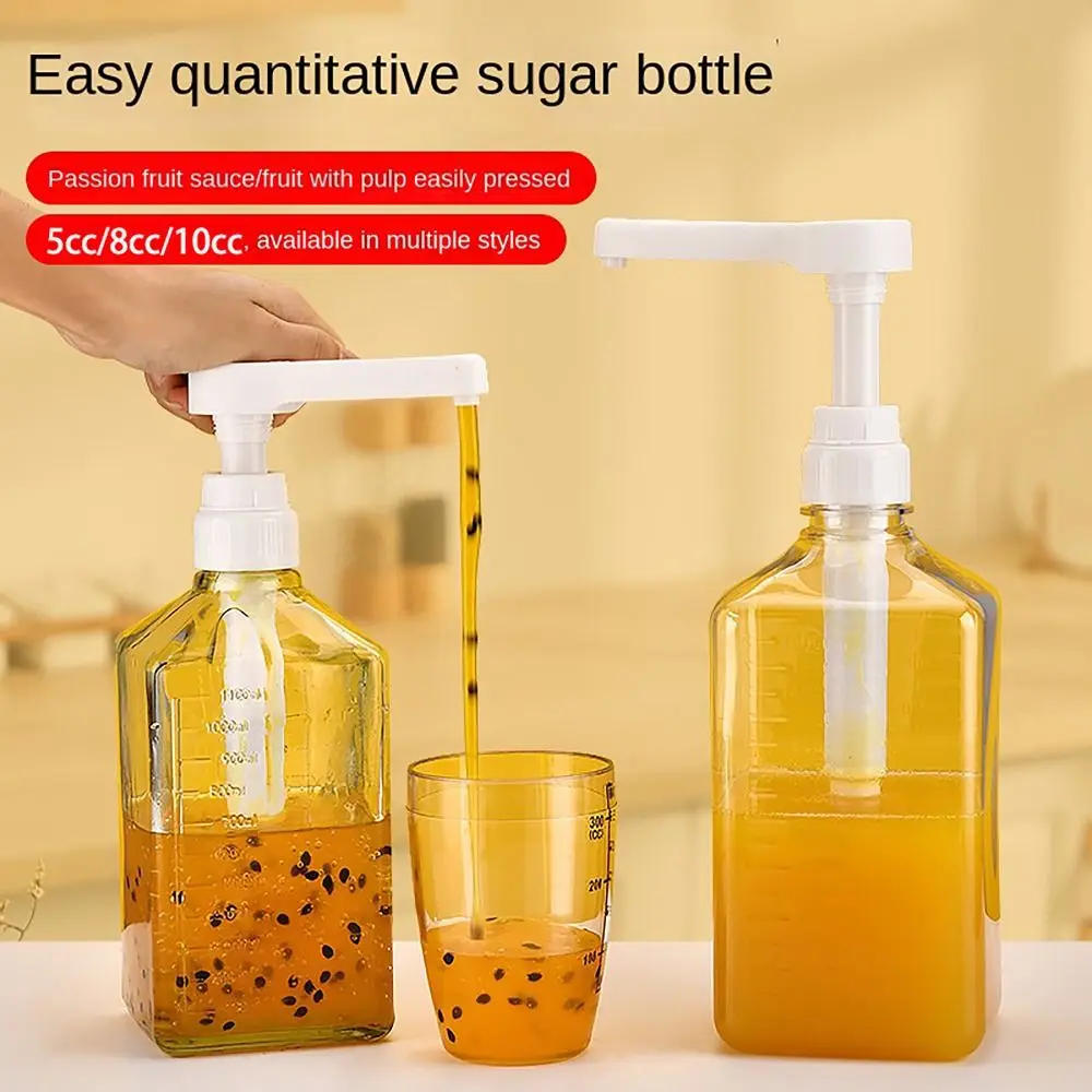 5/8/10CC Syrup Dispenser Useful 1600ml Multi-Function Liquid Pump Hand Pressure Fructose Quantitative Syrup Squeeze Honey