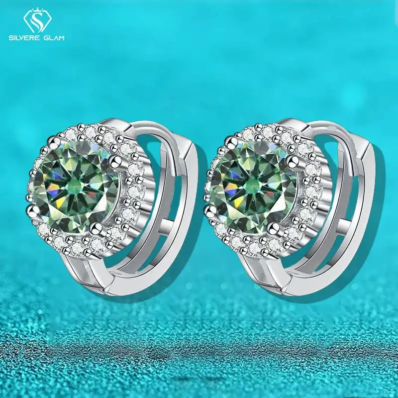 

SG 0.5-1ct Moissanite 925 Sterling Silver Bud Earrings For Women Full Diamond Zircon Moissanite Stud Earrings Fine Jewelry