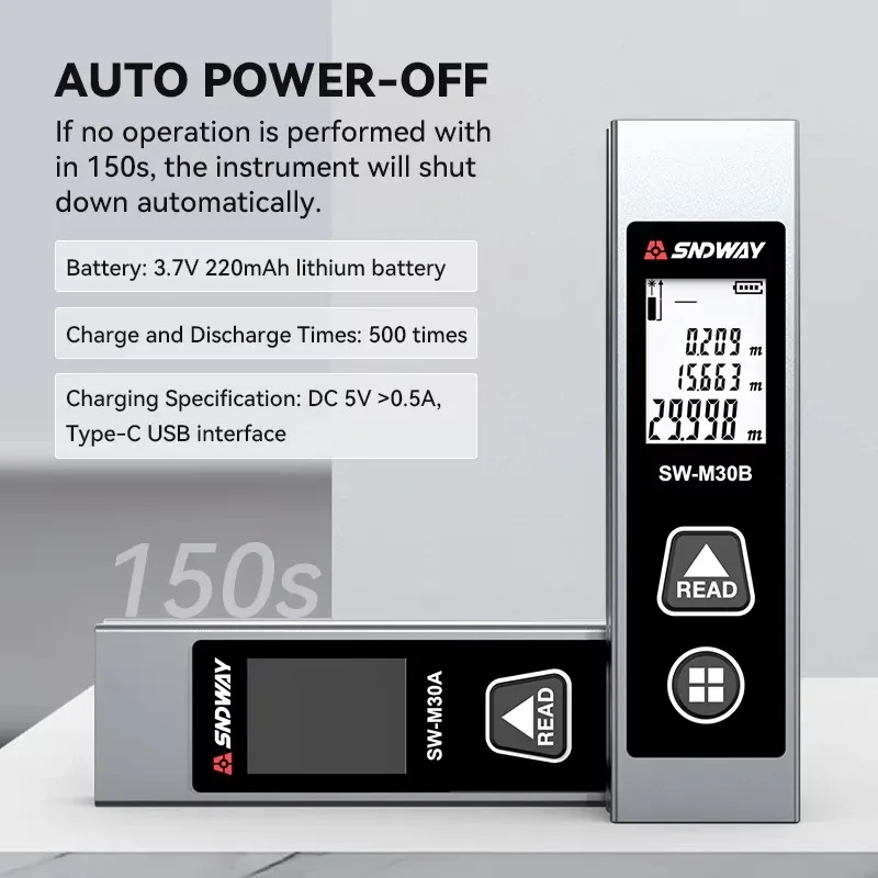 أدوات القياس الرقمية مقياس مسافات الليزر المحمولة جهاز تحديد المدى الصغير