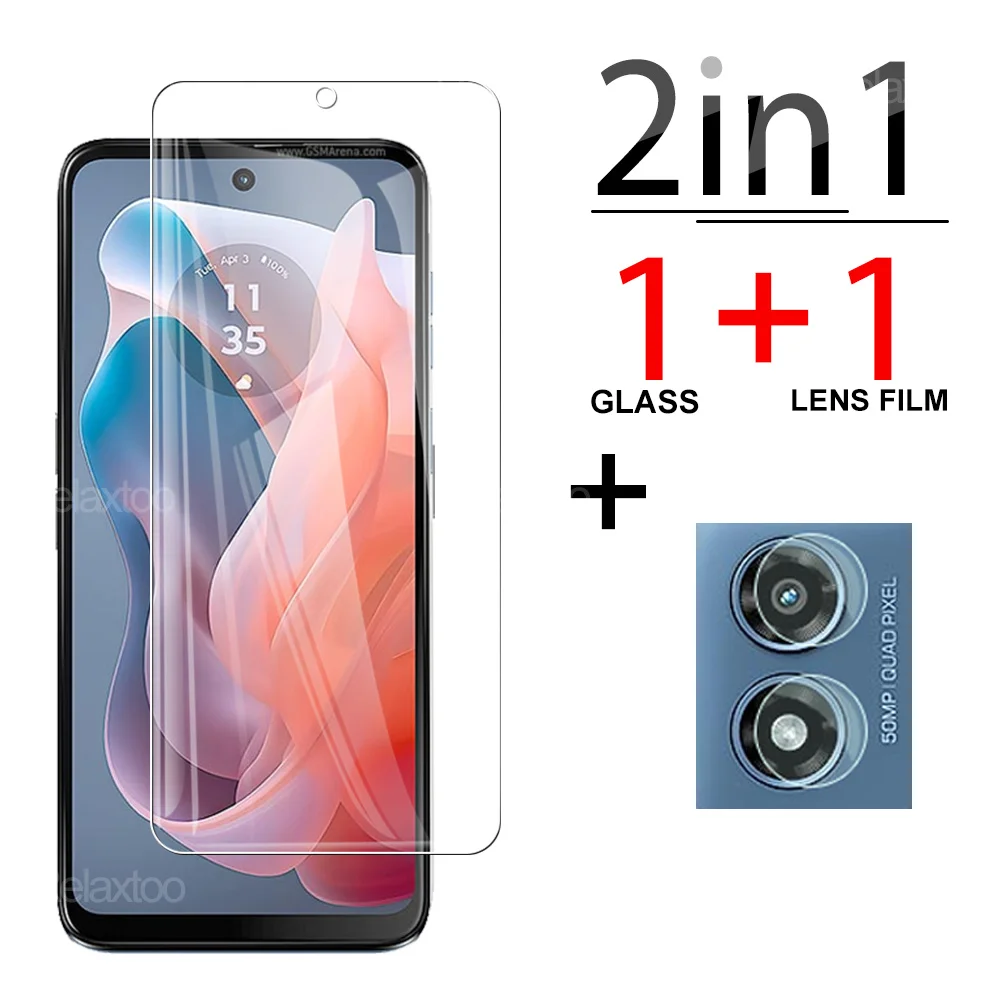 2in1 Full Cover Tempered Glass For Motorola Moto G Play 2024 5G Camera Lens Protector Film For Motorola MotoG Play Moto GPlay 24