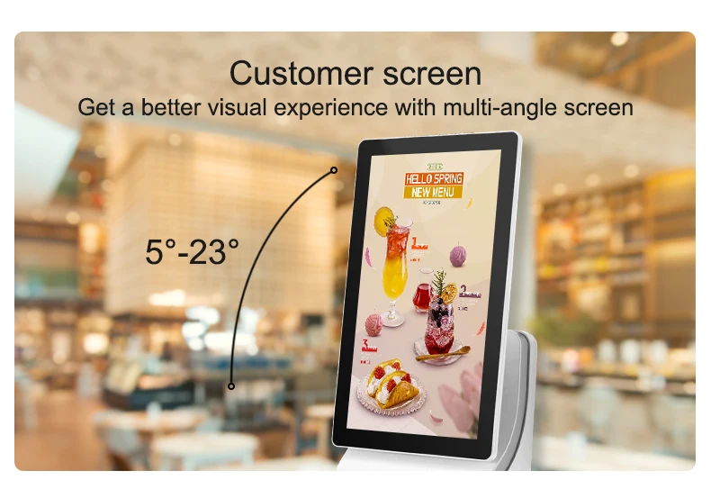 Self Ordering Kiosk Wall Mount Indoor Self Service Pos System Equipment Payment 15.6 Inches Interactive Touch Screen Kiosk