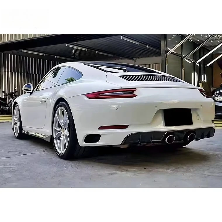 For Porsche Carrera 911 991.2 Carbon Fiber Body Kit Front Lip Side Skirt Rear Diffuser Spoiler view 3
