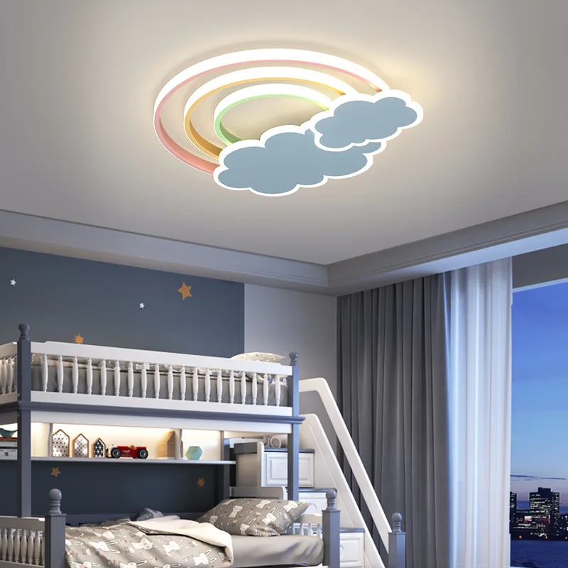 Rainbow Cloud Kids Lighting Fixtures Baby Child Room Chandelier Lighting For Kids Room Children\'s Room Bedroom Led Light