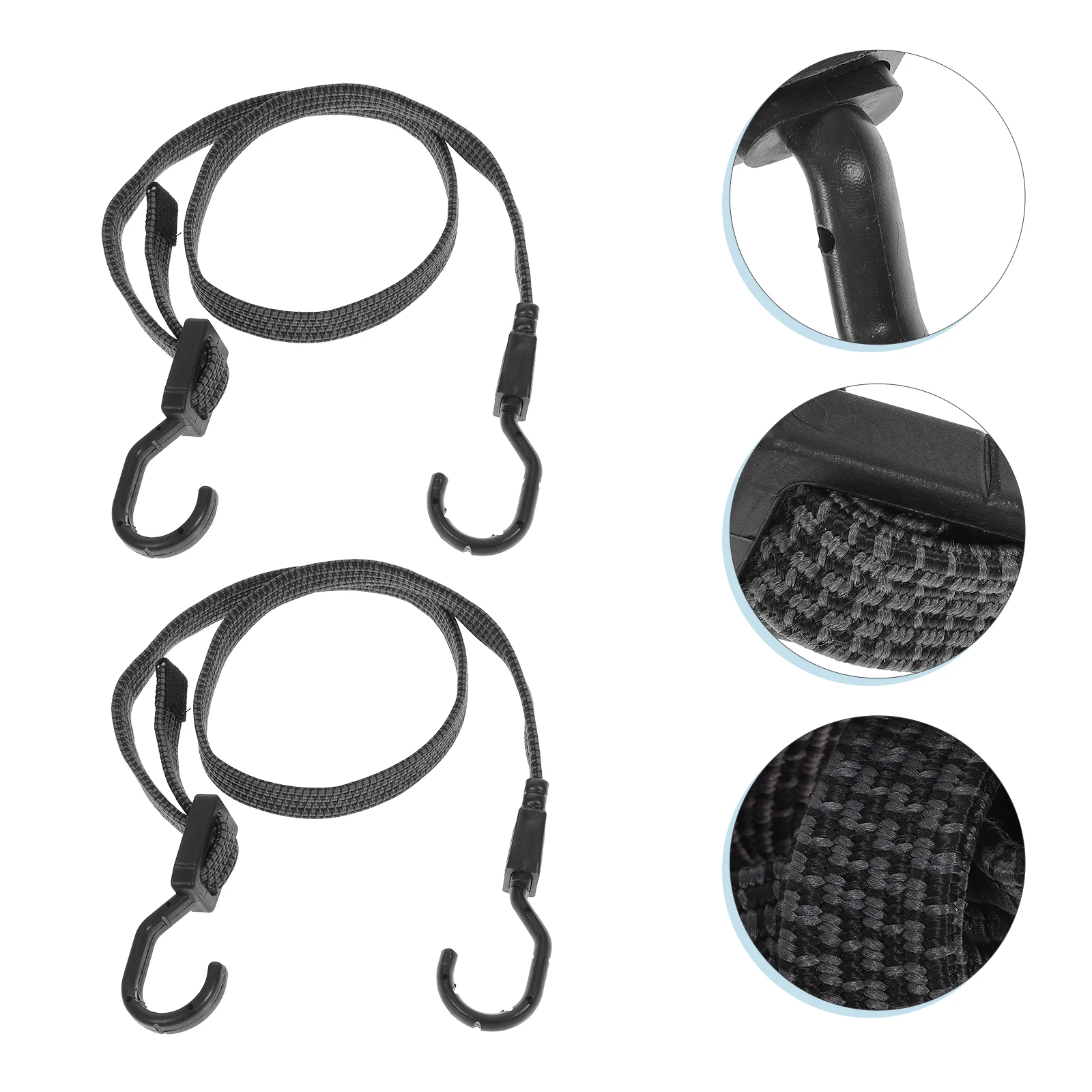 

3 Pcs Luggage Rope Straps Bungees Cords Outdoor with Hooks Heavy Duty Adjustable Double