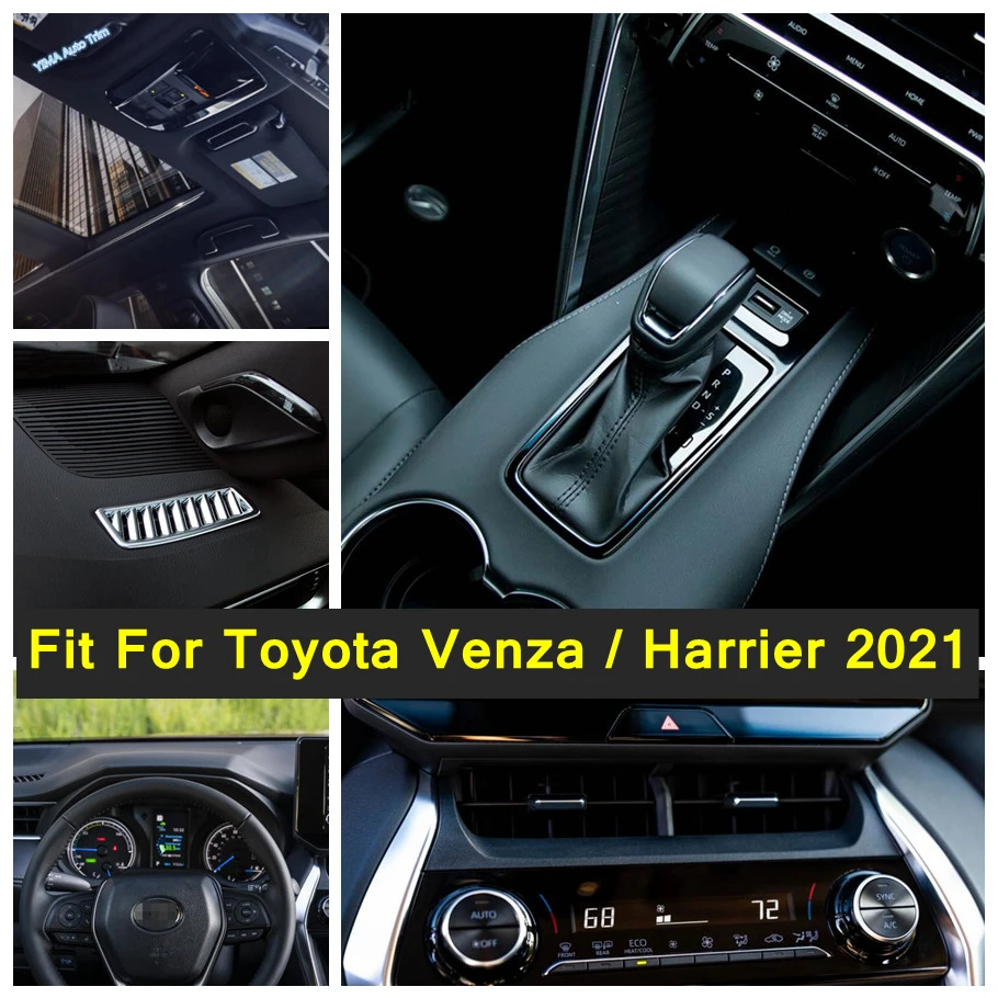 

Dashboard / AC Air Outlet / Gear Shift Box Cover Trim Silver Interior For Toyota Venza / Harrier 2021 2022 2023 Car Accessories