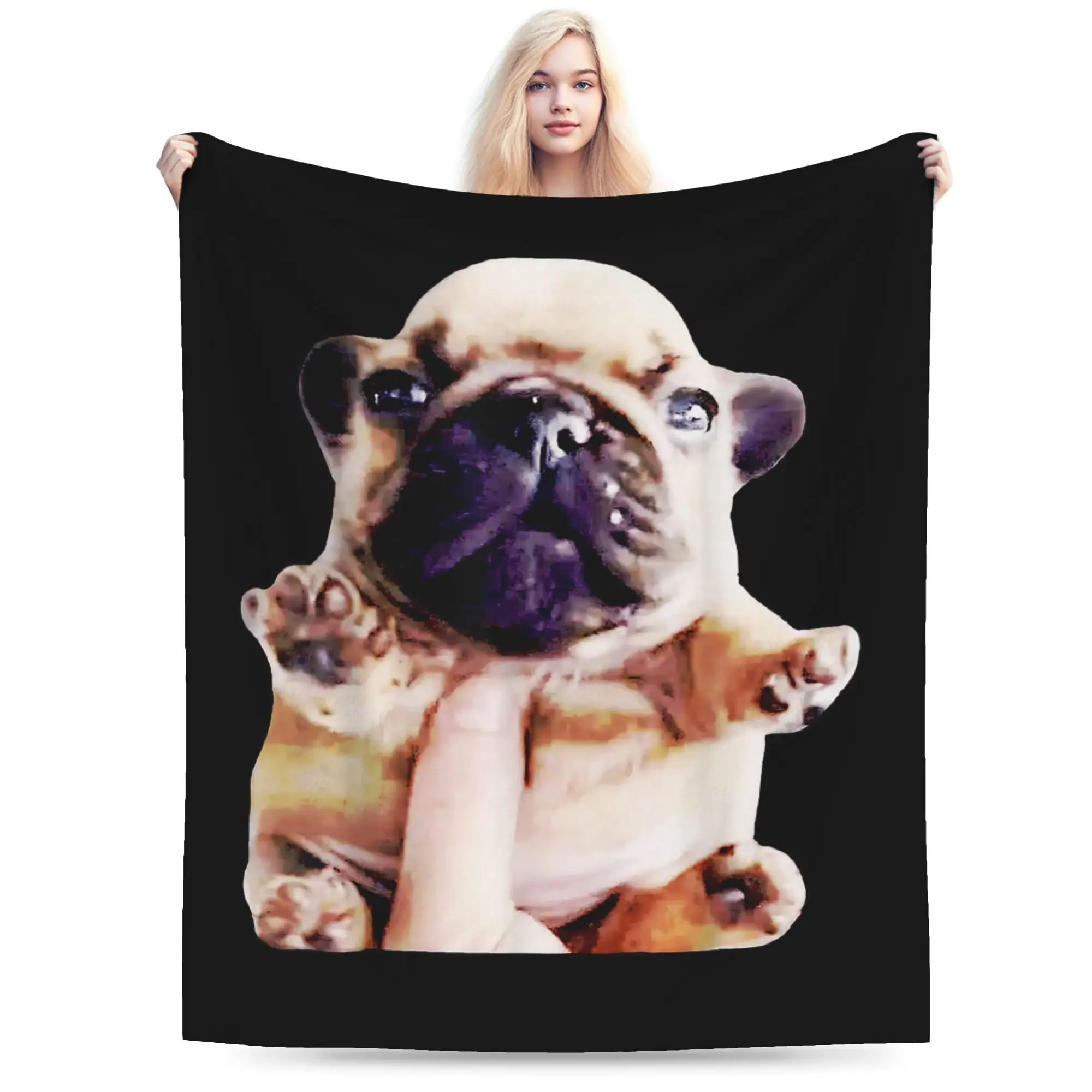 Pibble Meme Funny Dog Wash My Belly Meme Flannel Blankets  Warm Soft Throw Blanket for Home Decor Fashion Bedspread Bed Cover