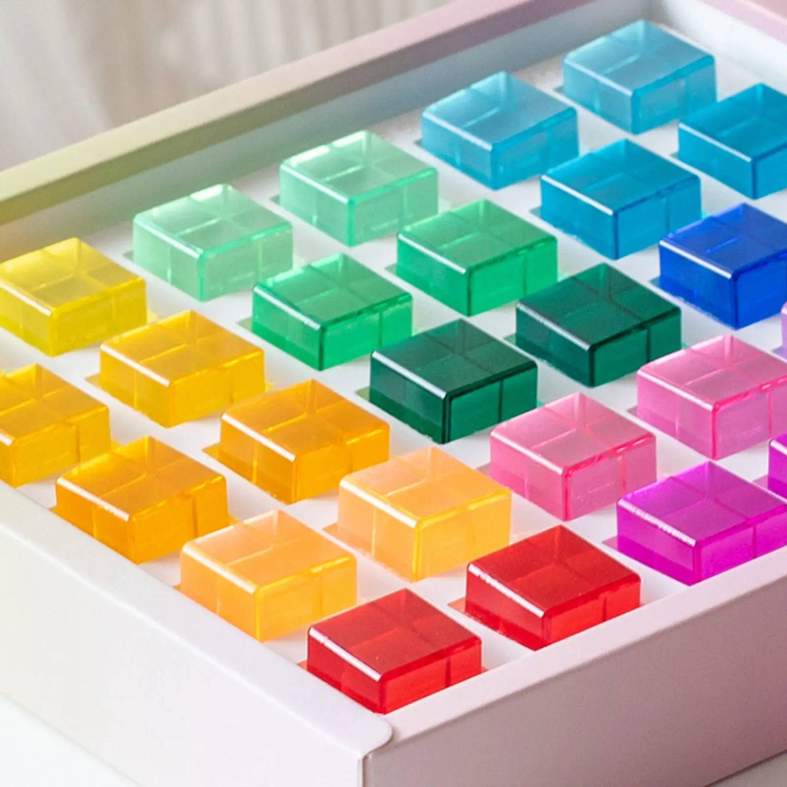 Acrylic Block Learn Color Crystal Cube for Girls 3~6 Years Olds Kids 15Pcs