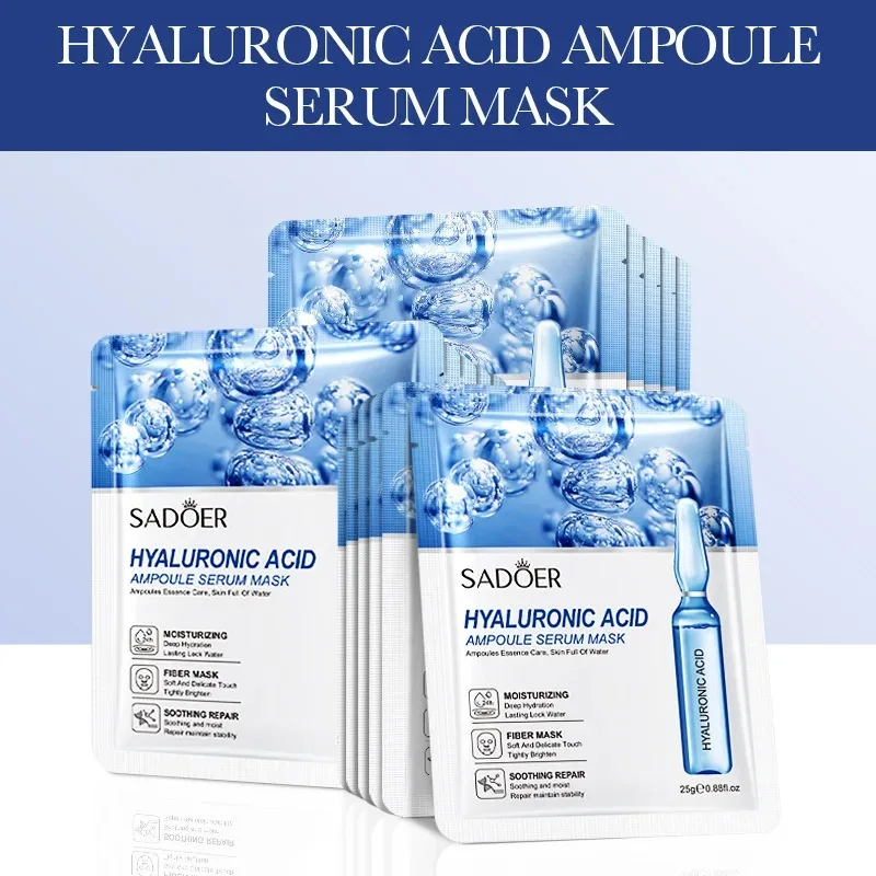 10/20/30pcs 24K Gold Vitamin C Hyaluronic Acid Face Mask Facial Moisturizing Firming Hydrating Facial Masks Skin Care Products image 4