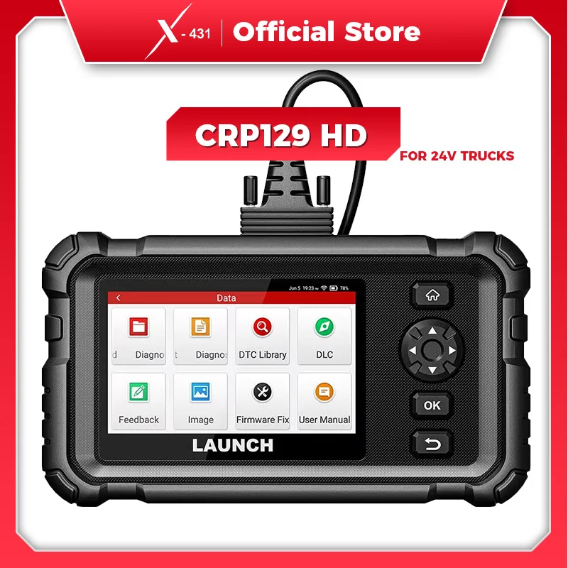 X-431 CRP129 HD LAUNCH Heavy Duty Diagnostic Tool Trucks Scanner Diagnosis Scan Code Reader 2 Years Free Update