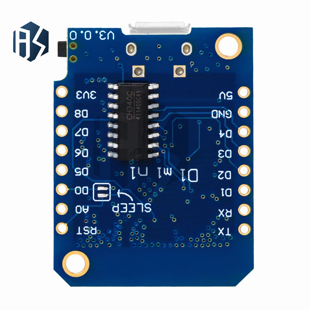 Papan Pengembangan Wemos D1 Mini V3.0.0 ESP8266 – Modul IoT WiFi dengan USB CH340, Flash 4MB UNTUK Arduino