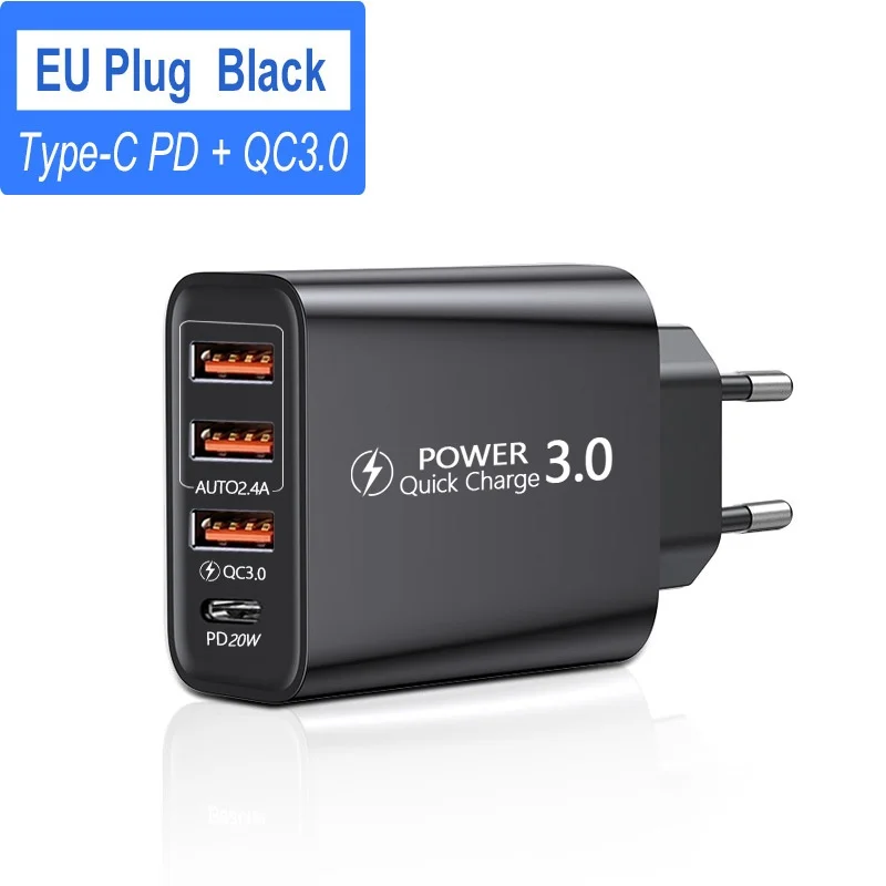 

Зарядное устройство USB Type C 12 Вт PD Зарядное устройство QC 3.0 Quick Charge Для Samsung Xiaomi Huawei Для устройств iOS Зарядное устройство USB Type C