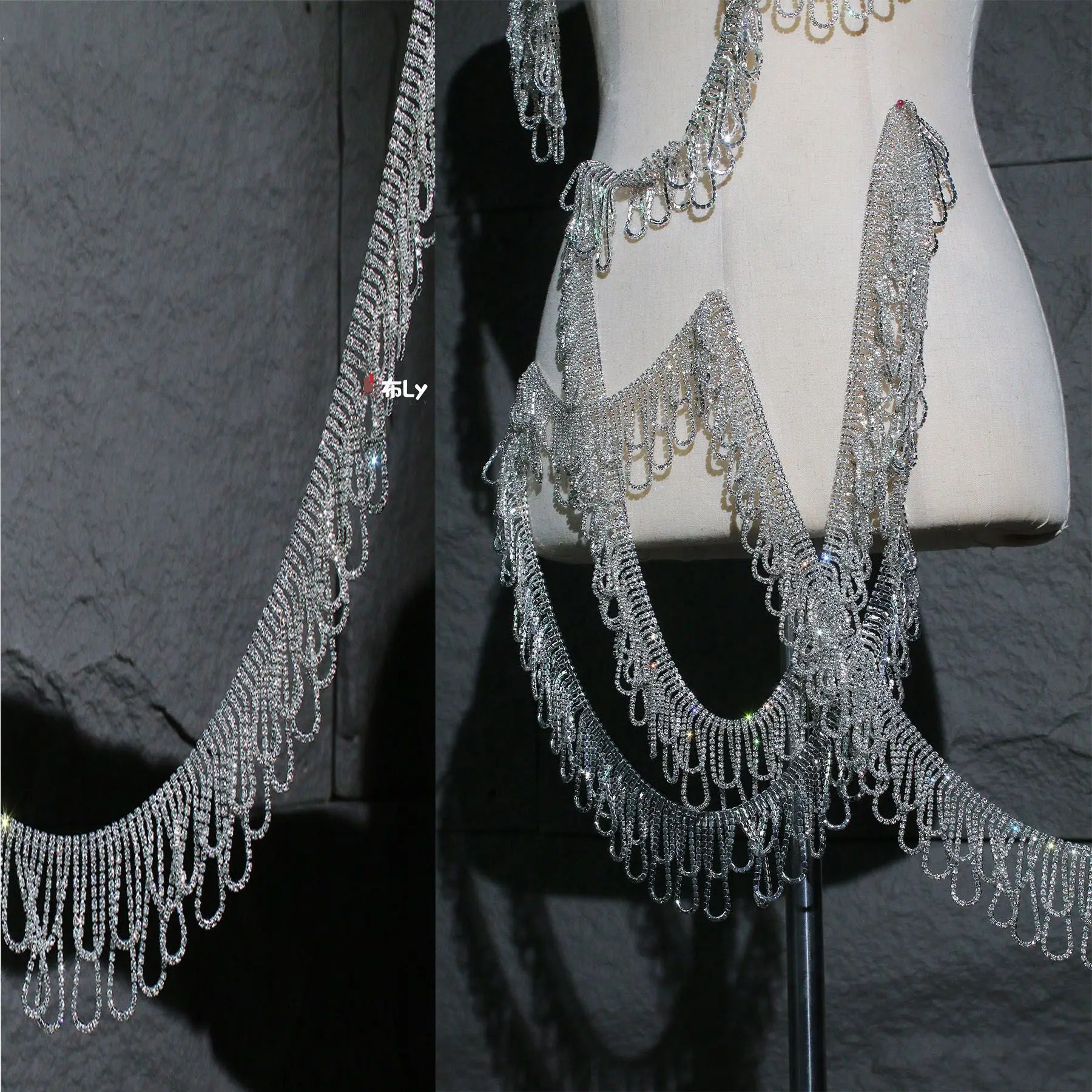 

Блестящая цепочка с кисточками из страз, аксессуар для самостоятельного изготовления украшений для обуви, головных уборов, танцевальных костюмов, поясных цепочек и подвесок