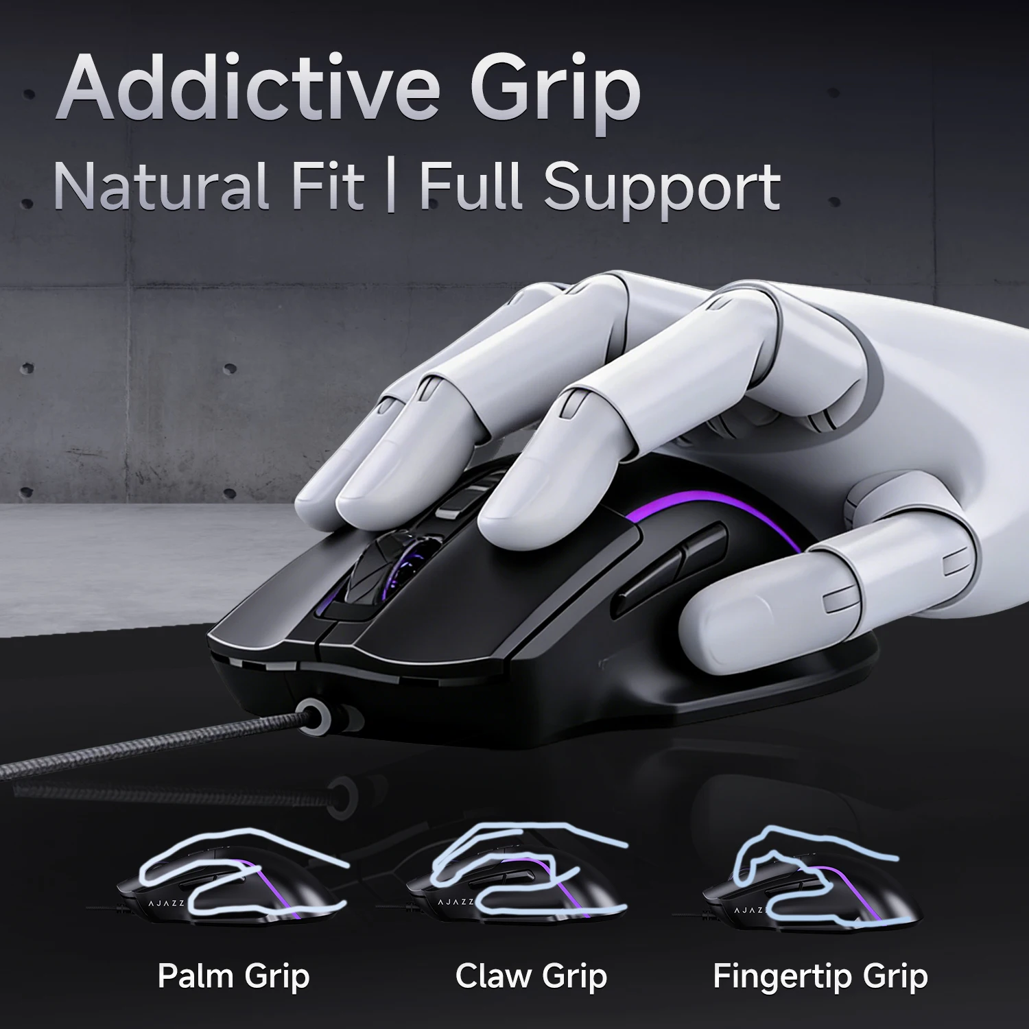 Ajazz AJ039 V2 Wired Mouse Gaming Sensor Breathing lighting