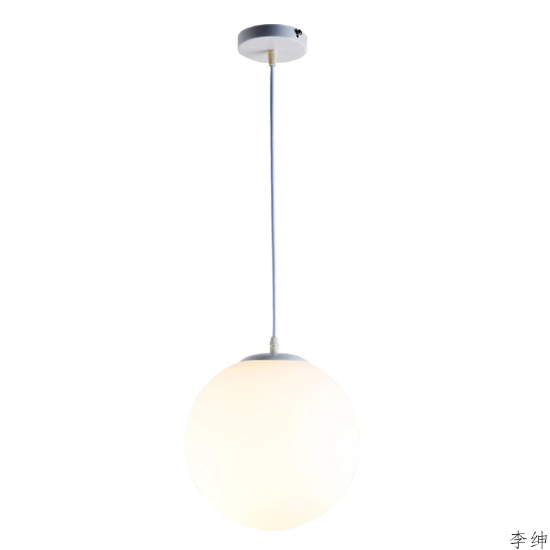 White Acrylic Ball Hanging Pendant Lights Simple Led Kitchen Fixtures Suspension Lamp Industrial Decor Indoor Lighting Luminaire