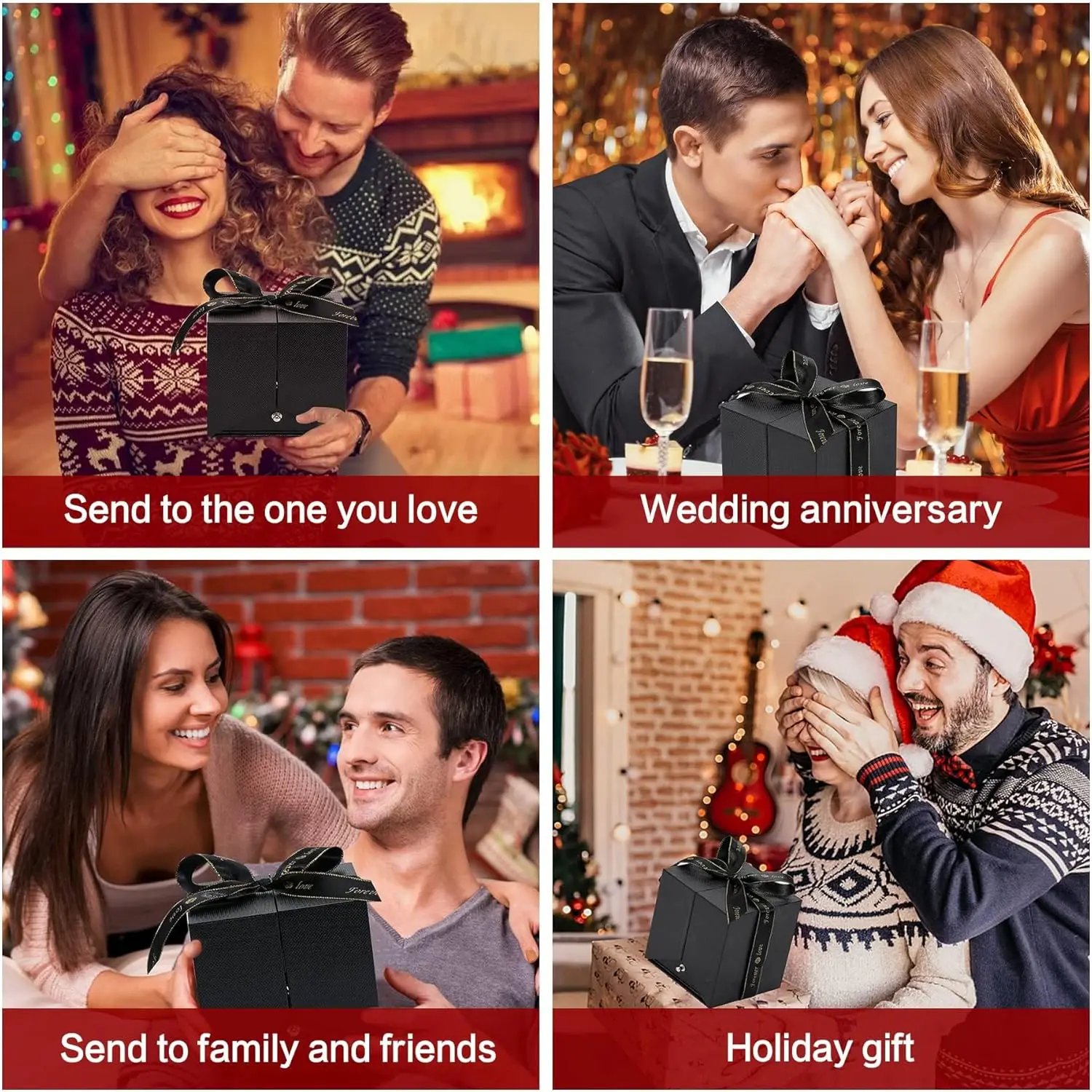 قلادة - صندوق هدايا وردي فاخر، مثالي لعيد الحب وعيد الأم والذكرى السنوية وأعياد الميلاد وأي مناسبة خاصة #5