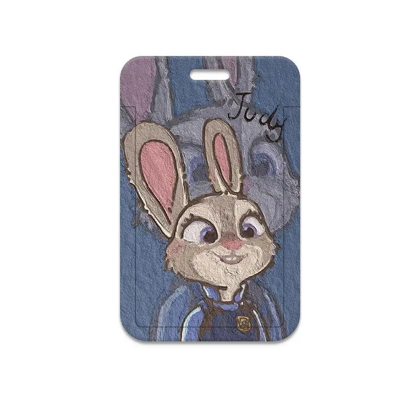 Disney Zootopia Kreatywne Etui na Karty z Olejnym Efektem, Anime, Ochraniacze na Karty Studenckie, Karty Jedzenia, Karty Metra, Nowe