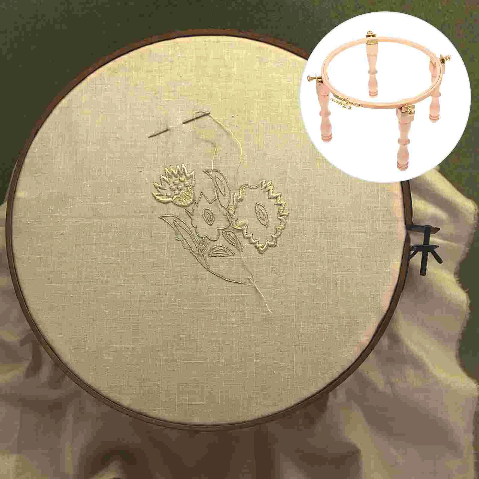 

Embroidery Frame Craft Hoop The Ring Cross Stitch Wooden Supplies Brackets Round Button Handmade Tool