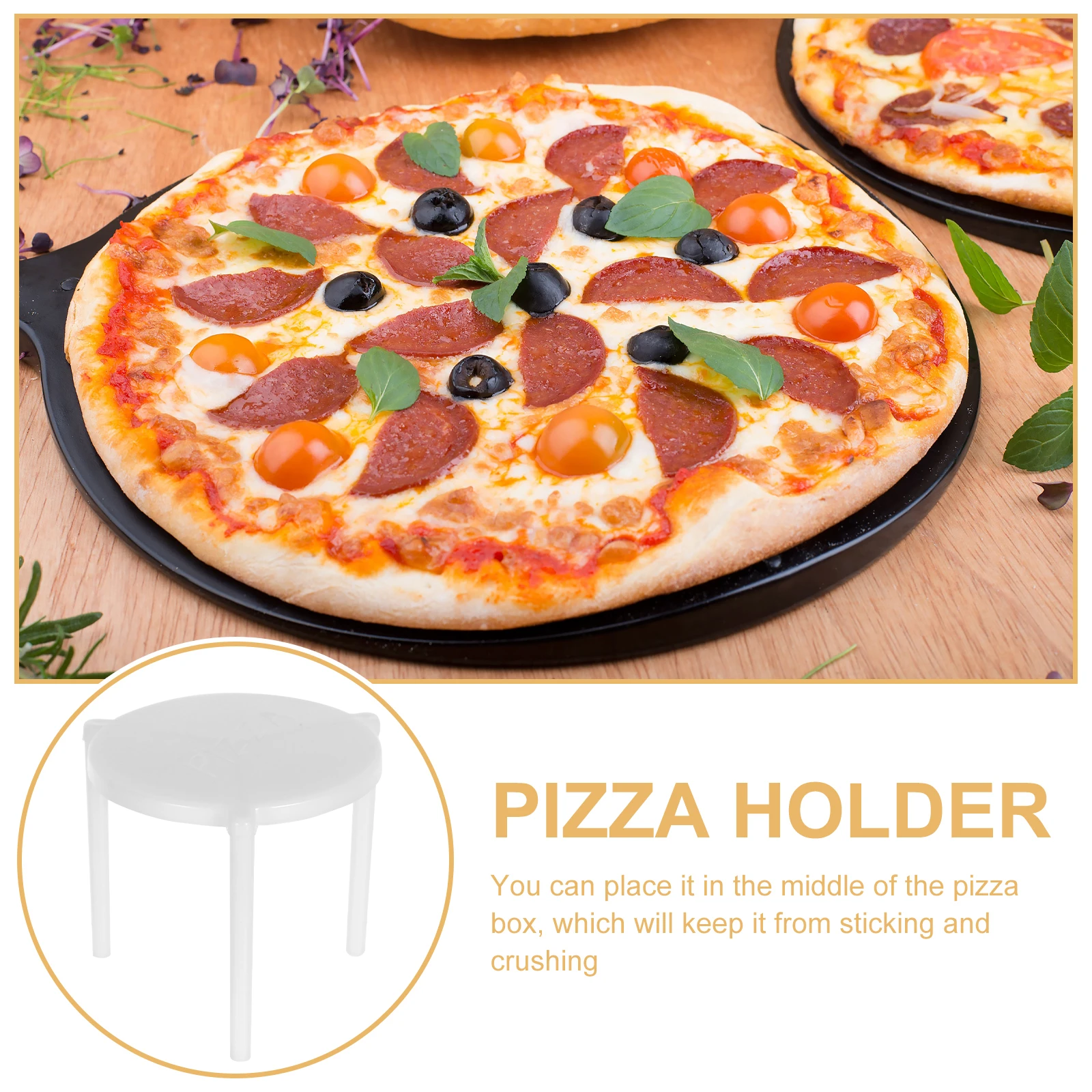

300pcs Disposable Pizza Stand Lightweight Plastic Tripod Rack Support Frame for Restaurant Home Stackable Storage