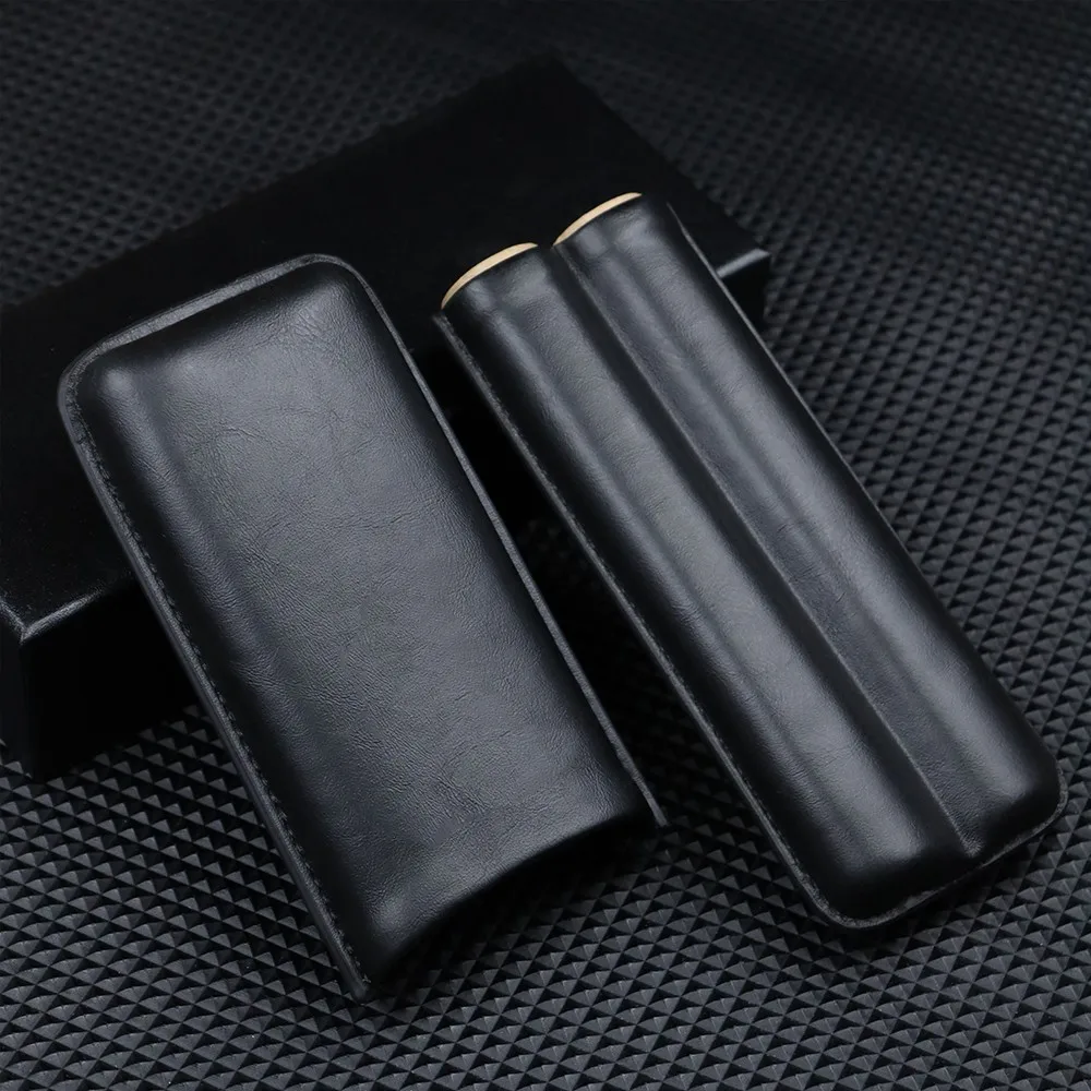 Leather Cigar Case for Men Travel Cigar Box Smoking Cigarettes Case Humidor Accessories Gift for Men New Design Arrival