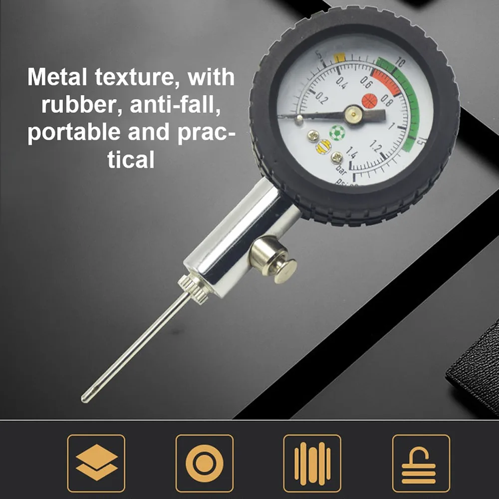 

Stainless Steel Portable Football Pointer Accurate Mini Universal Pressure Gauge Portable Air Pressure Gauge
