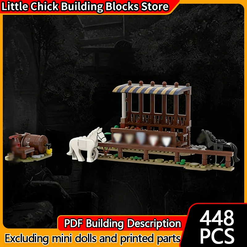 

Модель City Street View MOC, строительные кирпичи, средневековый рыцарь, турнир, модульная технология, детский праздничный подарок, сборный игрушечный костюм