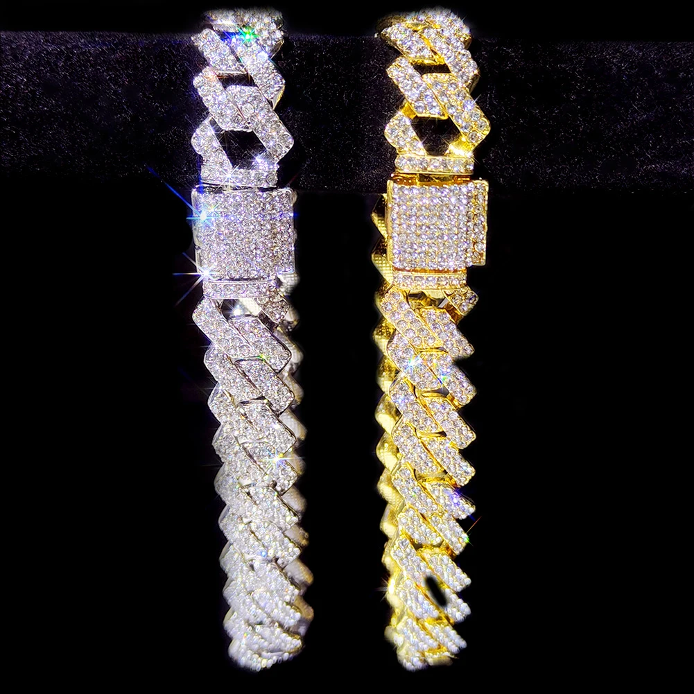 فاسق مثلج خارج 14 مللي متر الكوبي خلخال سوار للنساء 2 صف تجميعها حجر الراين الشق ميامي الكوبي الكاحل سلسلة مجوهرات بيرفوت