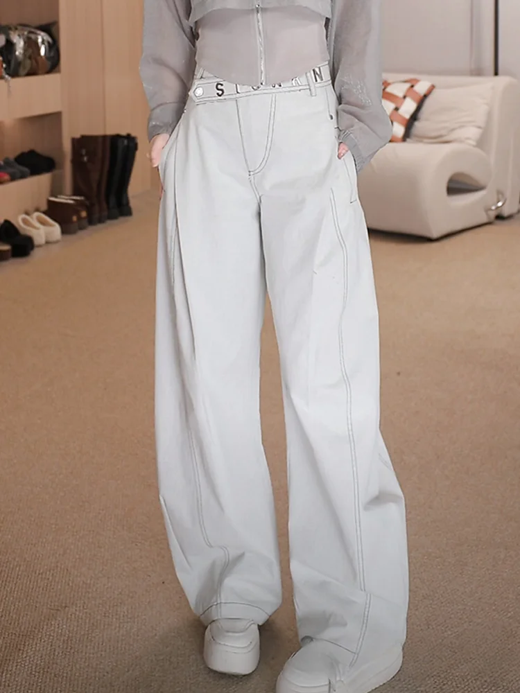 

Summer 2026 Women's Fashion High Waist Straight Leg Jeans Loose Casual Wide Leg Knife Pants Versatile Casual Denim