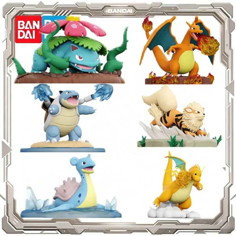 Bandai Pokemon Shokugan Series Moment of Truth Arcanine Dragonite Lapras Venusaur Action Figure Toys for Kids Gift Collectible