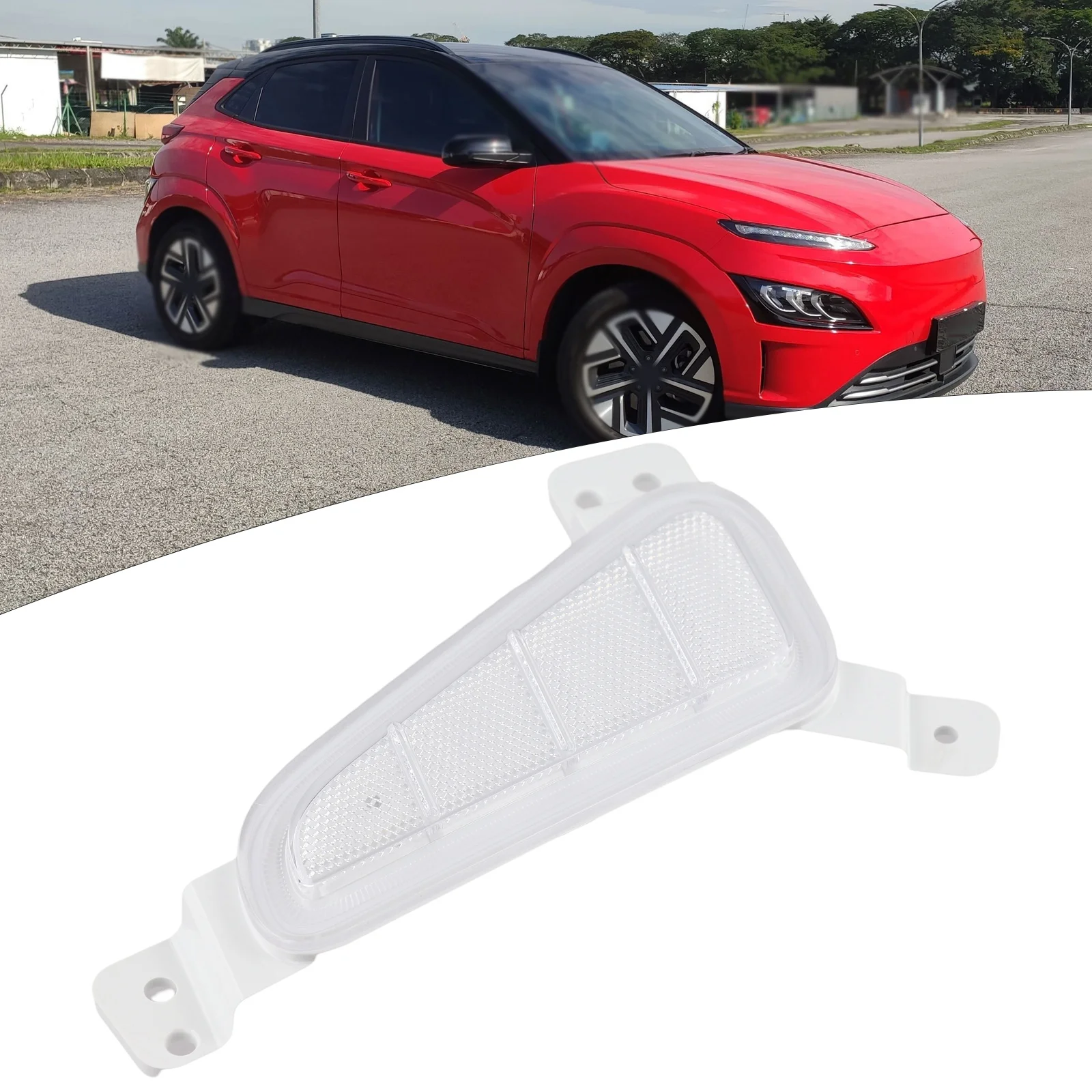 

Front Right Fit Front Bumper Reflector Vehicle Repair Plastic Material Practical Use Quality Construction Single Piece Design