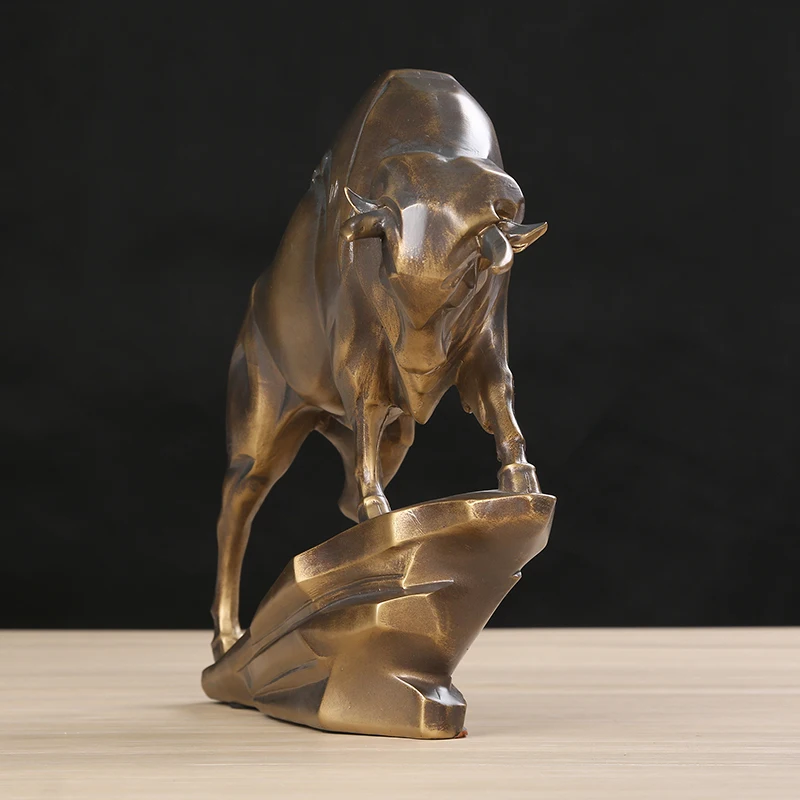 Imagem -03 - Bucking Bull Resina Bison Escultura Handmade Quarto Estátua Decoração Vida Selvagem Escritório Mascote Ornamento Presente de Aniversário e Artesanato Lembrança