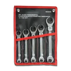 5Pc Tubing Flex Head Ratcheting Wrenches Set Tubing Ratchet Combination Wrench Gear Tube Wrench Car Repair Oil Wrenches