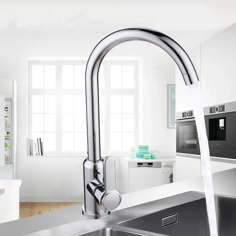 Black Silver Stainless Steel kitchen Hot and Cold Water Faucet 360 Rotation for Kitchen Household Sink and Vegetable Sink