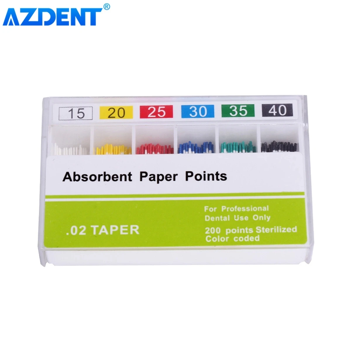 AZDENT Punti di carta assorbente dentale Punte di carta che assorbono l'umidità Cono 0,02 0,04 0,06 F1 F2 F3 Materiali di consumo per cliniche dentali