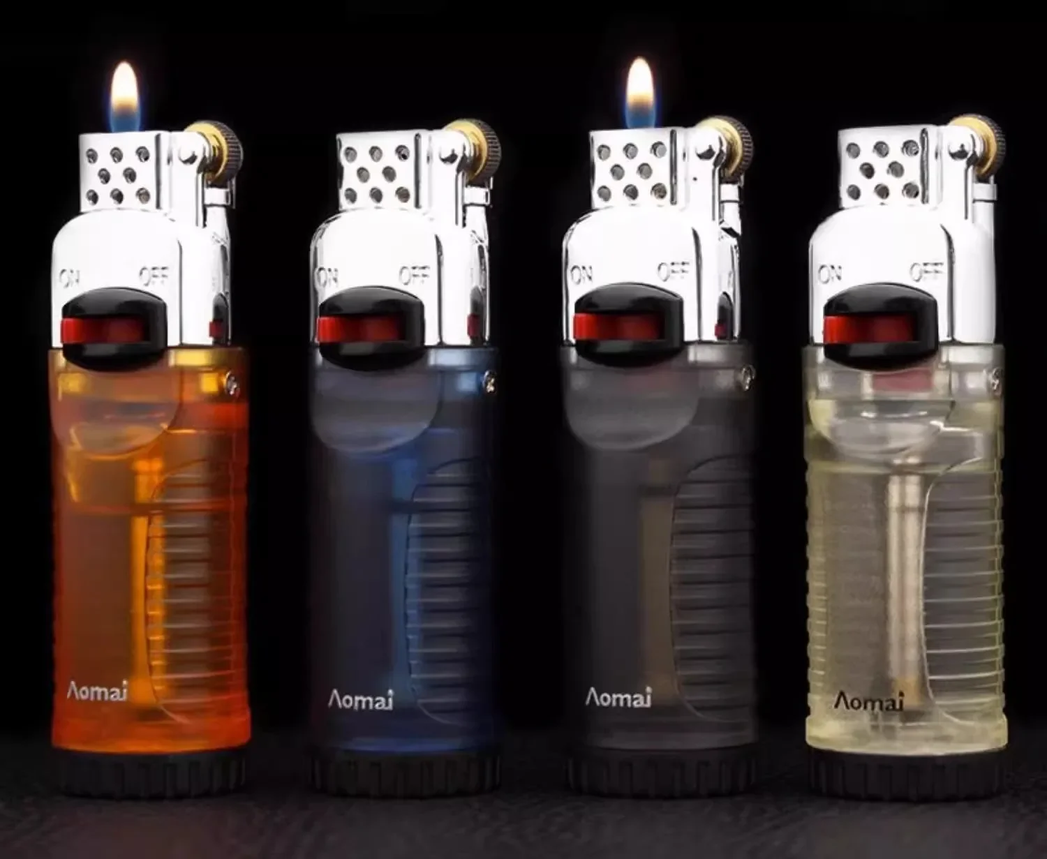 2027 New Personalized High-end Aomai Grinding Wheel Lighter, New Fashionable Candy Transparent Lighter