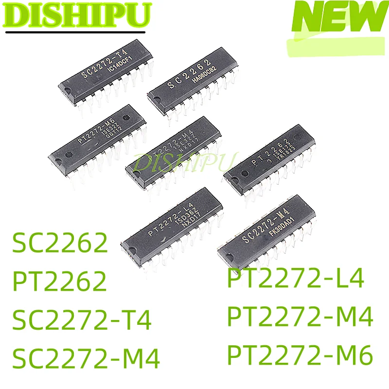 5PCS SC2262 PT2262 SC2272-T4 SC2272-M4 PT2272-L4 PT2272-M4 PT2272-M6 Wireless remote transmission 2272 receiving decoder chipDIP