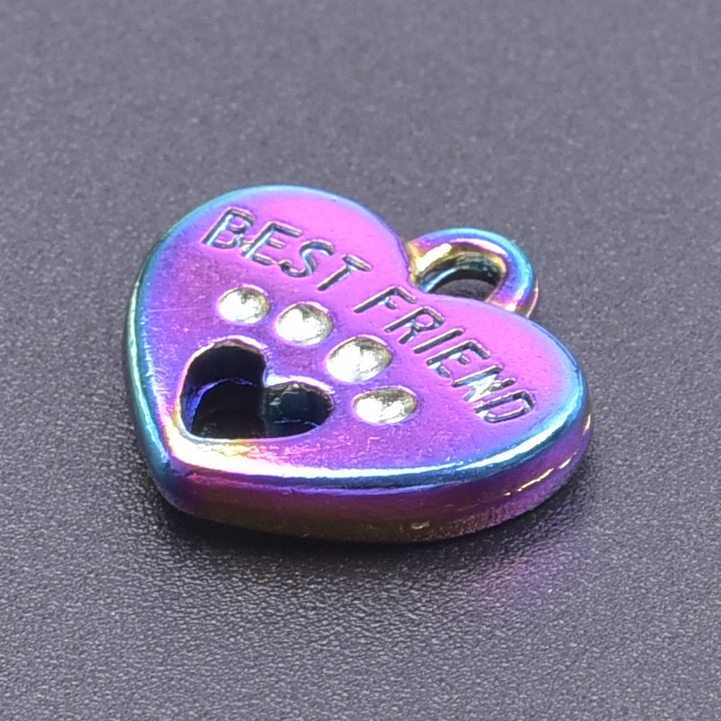 10pcs/Lot Hearts Charm Rainbow Color Multistyle Heart Pendant Charms For Jewelry Making Supplies Dijes Para Bisutería Materials