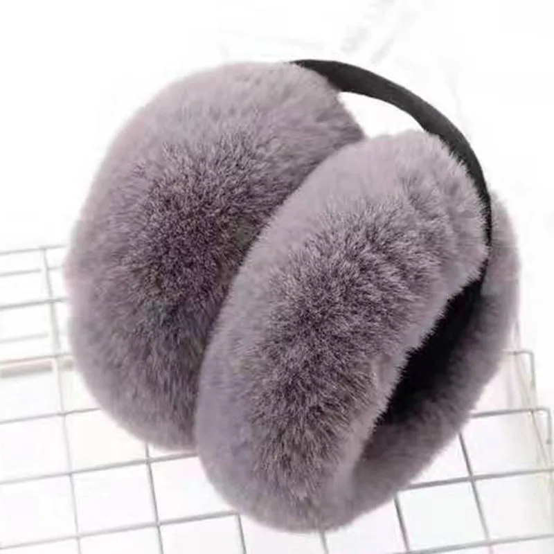 Orejeras de piel sintética de conejo para mujer, orejeras cálidas y cómodas, auriculares de piel de esquí Unisex, Protector de calentador, Otoño e