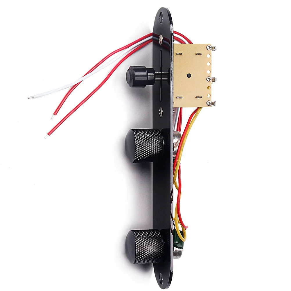

Sturdy 3 Way Control Plate for Guitar Volume Tone Controls Easy to Use High Grade Material Ge216a Black