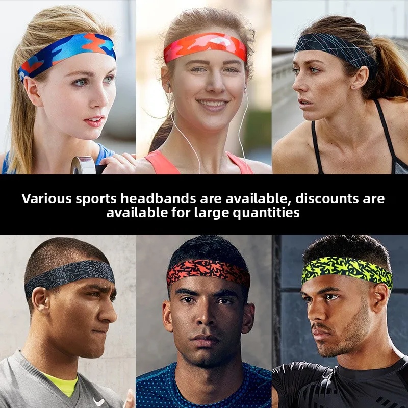 Men Women Sweat Absorbing Fitness Headband Antiperspirant Sports Headwrap for Basketball Running Training Gym Protective
