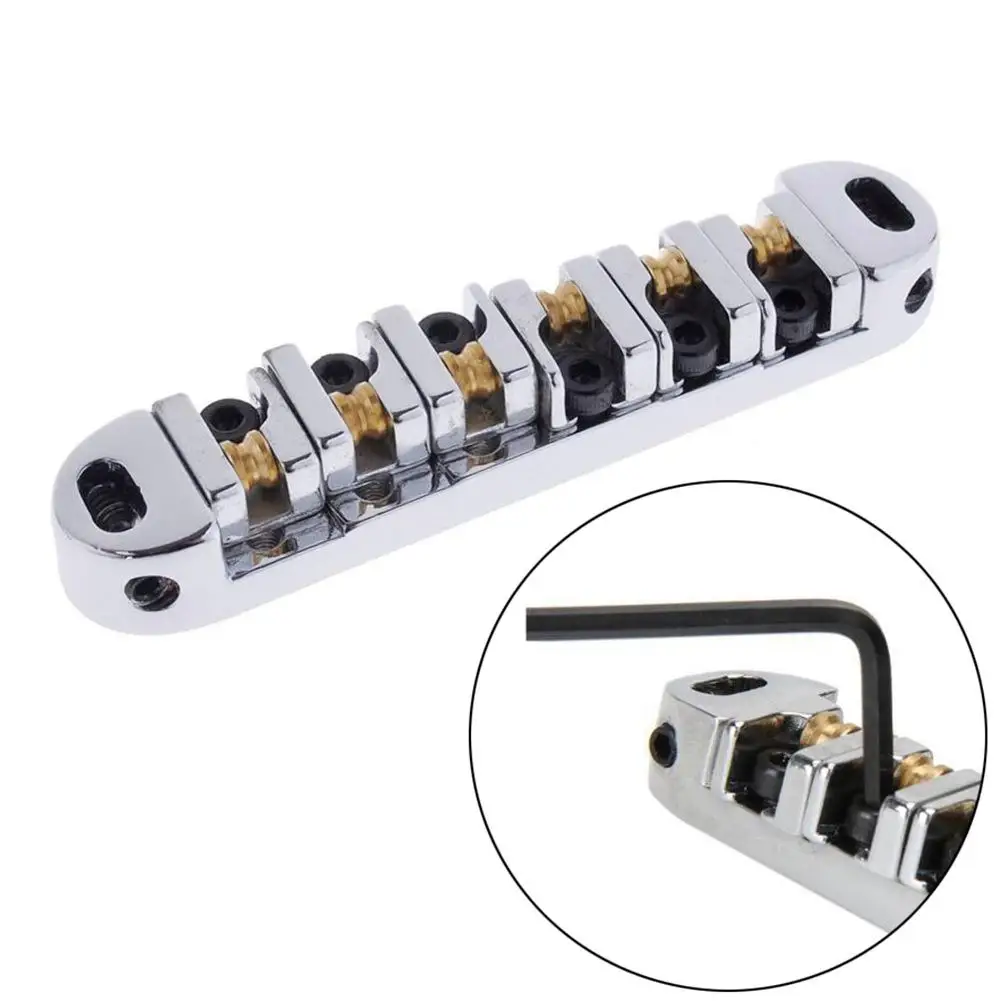 1 Set Roller Saddle Bridge Tailpiece Upper Lower String Bridge Compatible For Lp Sg Les Paul Electric Guitar Drop shipping