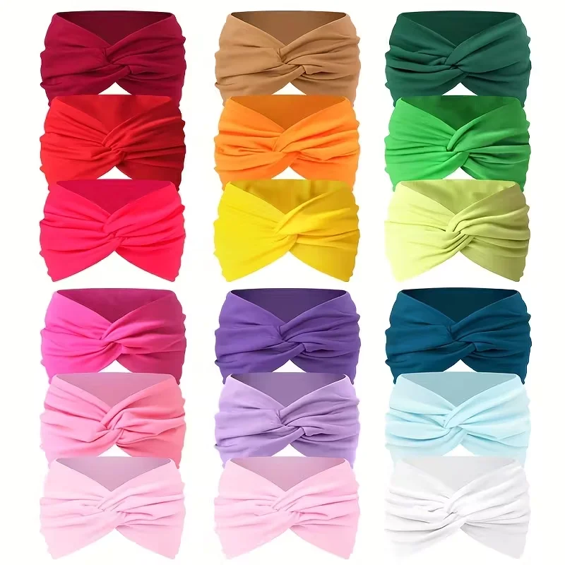 3 Stück breite Haarbänder für Damen, aus elastischem, einfarbigem Material, rutschfestes Haaraccessoire für Sport und Bewegung, vielseitiges Accessoire. – Detail 16