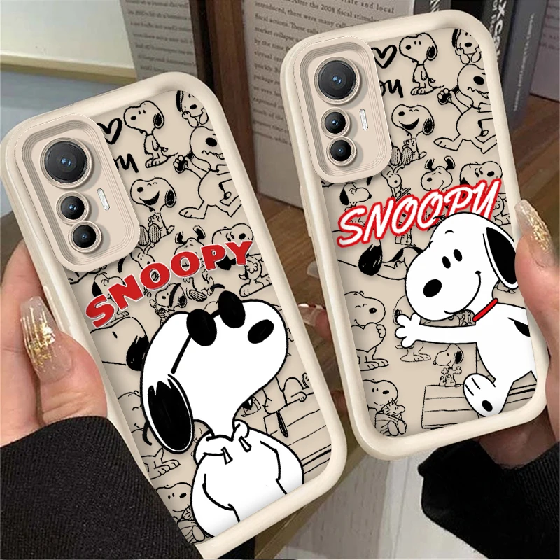 S-Snoopy Cute Cartoon Dog Matte Soft Phone Case For Xiaomi Poco X7 X6 NEO X5 X3 F8 F7 Ultra F6 F5 Pro F3 M8 M7 M6 Pro 4G 5G M5S