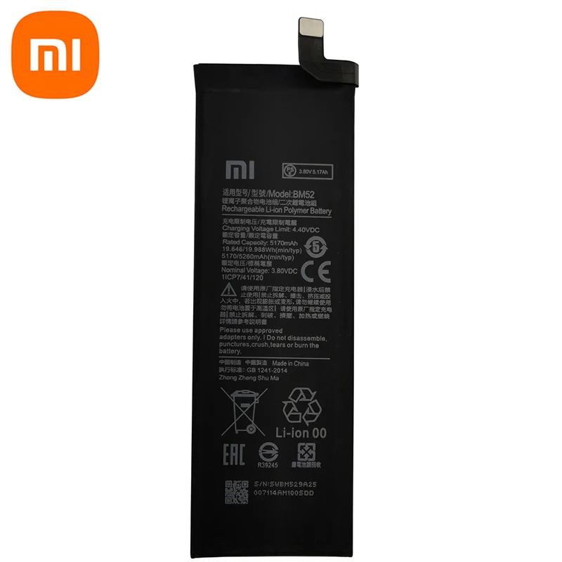 2024 Years New Original Battery BM52 For Xiaomi Mi Note 10 Lite /Mi Note 10 Pro / CC9pro CC9 Pro 5260mAh Batteries Fast Shipping