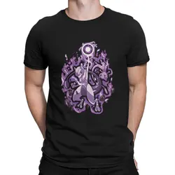 Japanese Anime Game Mewtwo T Shirts Men 100% Cotton Fun T-Shirt Round Neck Pokemon Tee Shirt Short Sleeve Clothes Printed