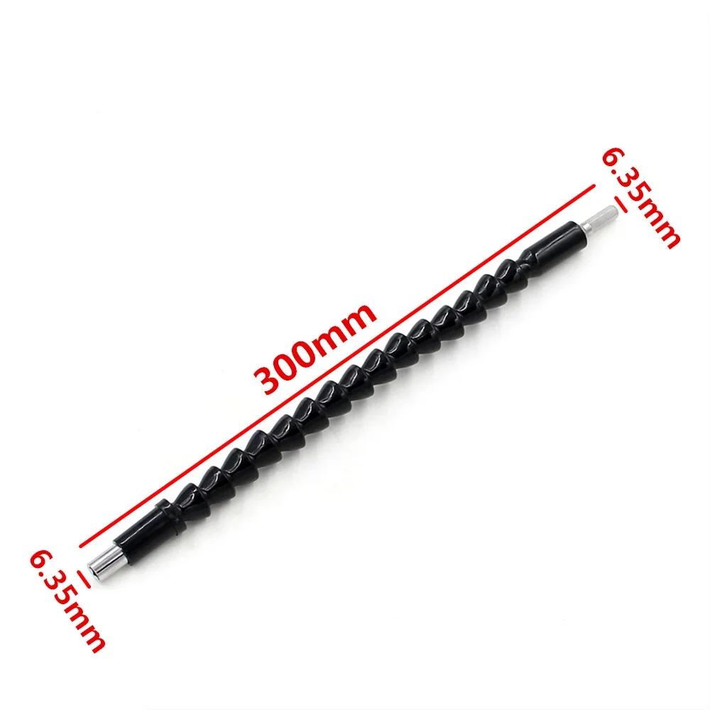 1PC Black 300mm Hexagonal Universal Soft Shaft Screwdriver with Electric Screwdriver for Connecting Extension Rod Tool