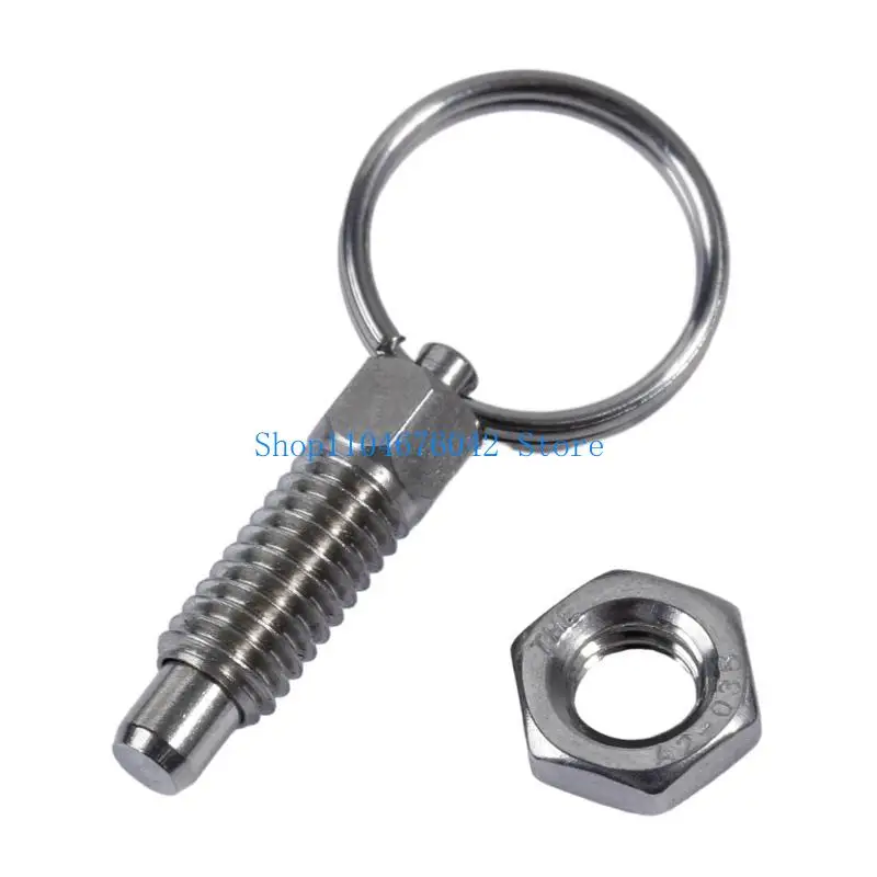 4 Pcs Pull Ring Indexing Plunger Knob Plunger Stainless Steel M 6 Thread Spring Plunger Non Lock-Out Type Knob Plunger